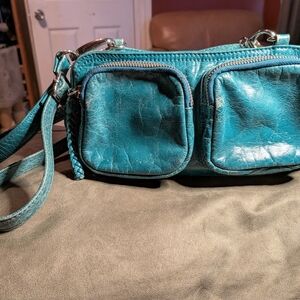 Teal Women's Crossbody Bag with Front Pockets